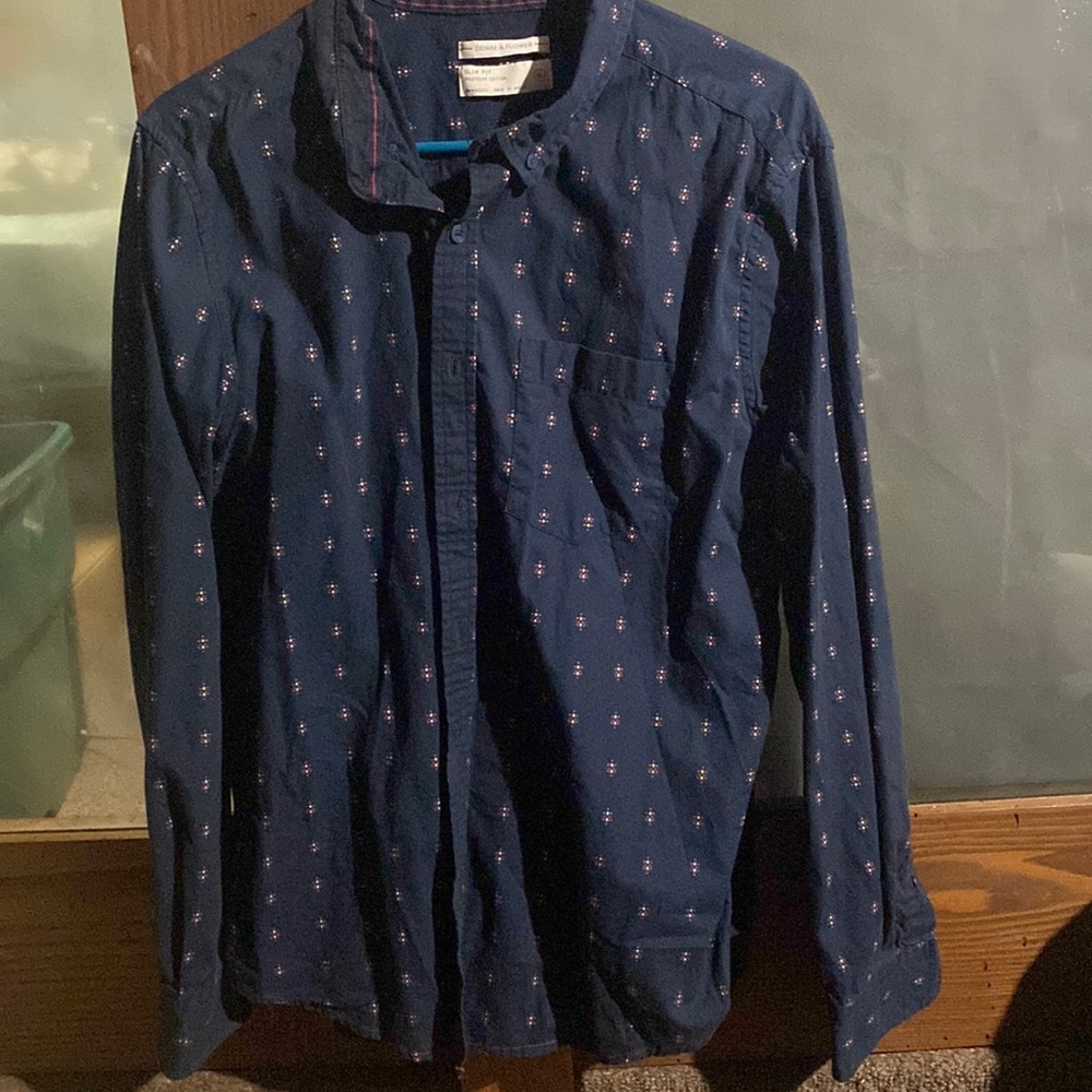 Blue Mens Dress Shirt XL